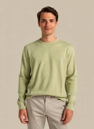 Pull stretch manches longues vert NO EXCESS homme