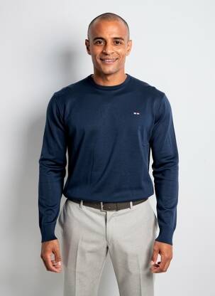 Pull stretch manches longues bleu FQ1924 homme