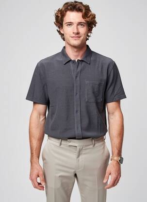 Chemise manches courtes poches gris GARCIA homme