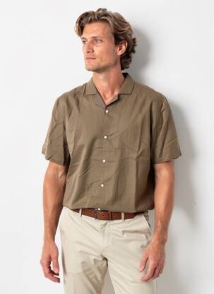 Chemise manches courtes coupe cintrée marron TIFFOSI homme