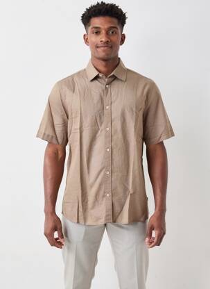 Chemise manches courtes coupe droite marron GARCIA homme