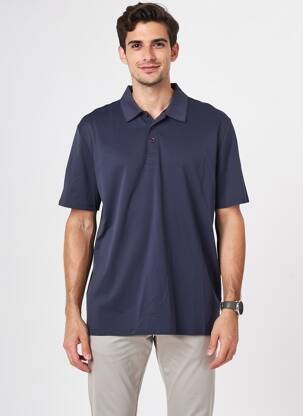 Polo tissage jersey manches courtes bleu NO EXCESS homme