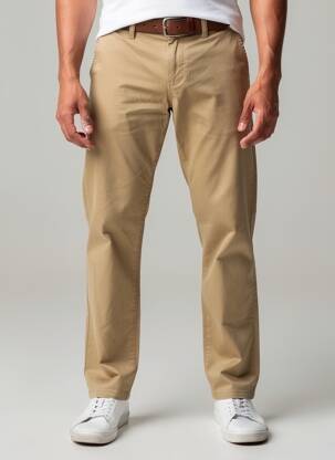 Pantalon chino stretch taille normale marron FQ1924 homme