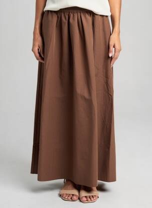 Jupe longue coupe droite marron CULTURE femme