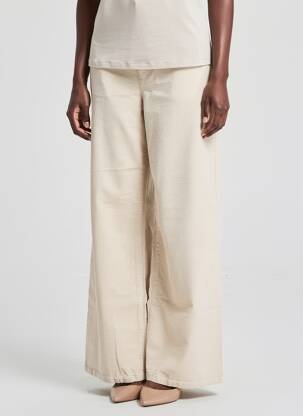 Pantalon large fermeture zippée sous rabat boutonné taille normale beige GARCIA femme