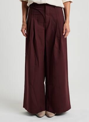 Pantalon large tissage popeline taille normale violet NÜ femme