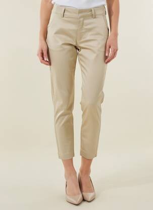 Pantalon 7/8 stretch taille normale beige KAFFE femme