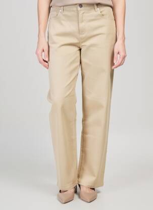 Pantalon droit stretch taille normale beige KAFFE femme