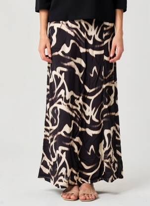 Jupe longue imprimé fantaisie noir KAFFE femme