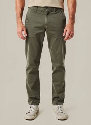 Pantalon chino stretch taille normale vert FQ1924 homme