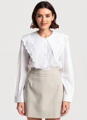 Blouse poignets boutonnés avec fente manches longues blanc COMPAGNIA ITALIANA femme
