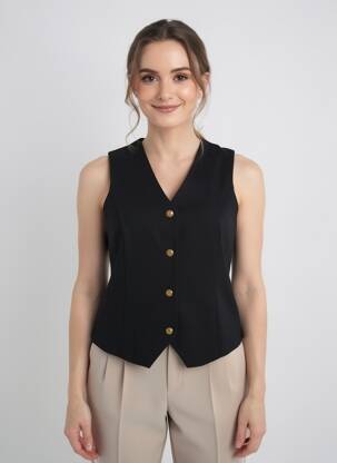 Top stretch sans manche noir CREAM femme