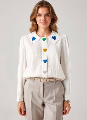 Chemisier coupe droite manches longues blanc COMPAGNIA ITALIANA femme