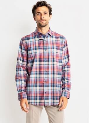 Chemise manches longues coupe droite bleu OLYMP homme