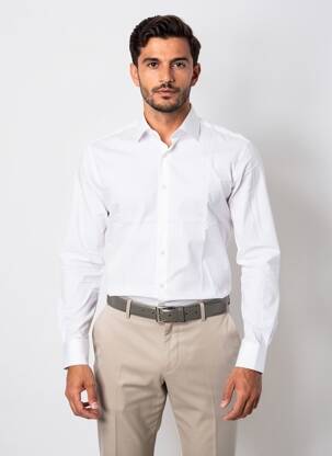 Chemise manches longues coupe cintrée blanc OLYMP homme