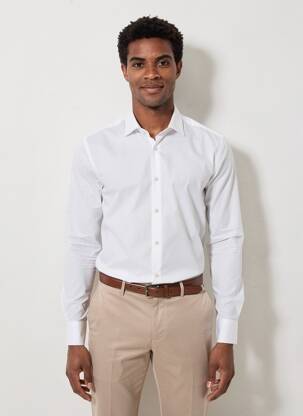 Chemise manches longues coupe cintrée blanc TOMMY HILFIGER homme
