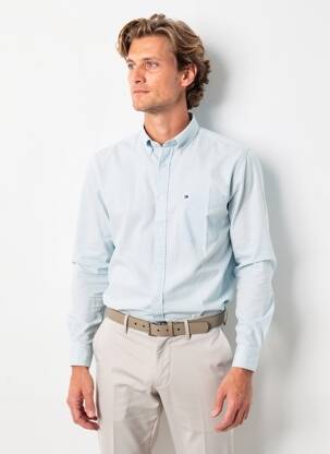 Chemise manches longues poches bleu TOMMY HILFIGER homme
