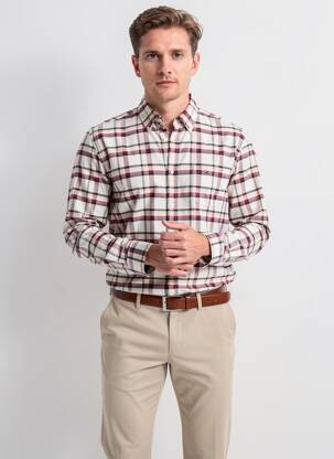 Chemise manches longues imprimé écossais rouge TOMMY HILFIGER homme