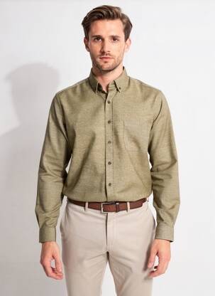 Chemise manches longues poches vert DANIEL HECHTER homme