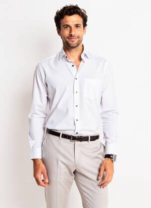 Chemise manches longues poches bleu OLYMP homme