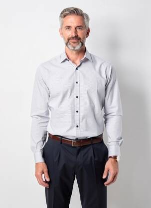 Chemise manches longues imprimé fantaisie violet OLYMP homme