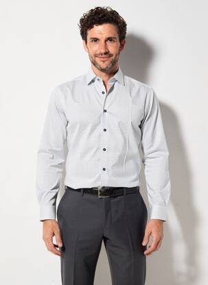 Chemise manches longues imprimé fantaisie vert OLYMP homme