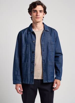 Veste casual fermeture boutonnée sur le devant bleu SAINT JAMES homme