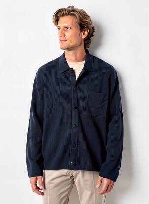 Gilet manches longues fermeture boutonnée sur le devant bleu TOMMY HILFIGER homme