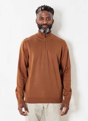 Pull manches longues manches longues marron HECHTER STUDIO homme
