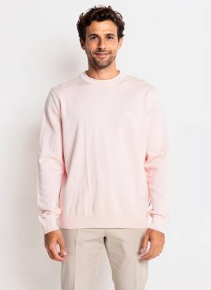 Pull col rond manches longues rose HECHTER STUDIO homme