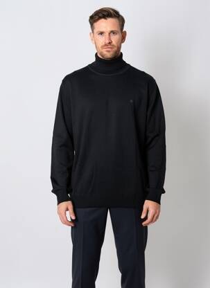 Pull col roulé stretch manches longues noir COFOX homme