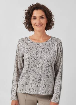 Top stretch manches longues gris BARBARA LEBEK femme