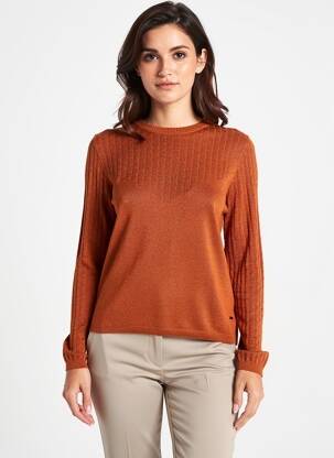 Pull coupe droite manches longues marron AGATHE & LOUISE femme