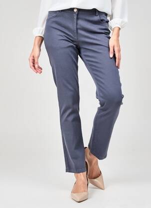 Pantalon slim tissage popeline taille normale gris AGATHE & LOUISE femme