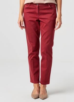 Pantalon slim tissage popeline taille normale rouge AGATHE & LOUISE femme