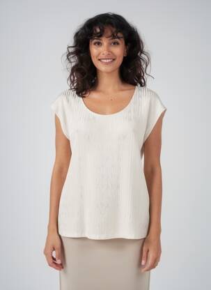 Top stretch manches courtes beige SPG WOMAN femme
