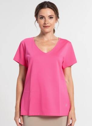 T-shirt col v manches courtes rose NOOS NOOS femme