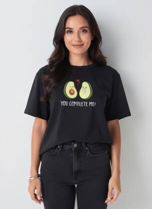 T-shirt sérigraphie floquée manches courtes noir SOPHIA femme