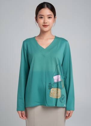 T-shirt manches longues manches longues vert NOOS NOOS femme