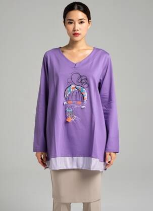 T-shirt manches longues manches longues violet NOOS NOOS femme