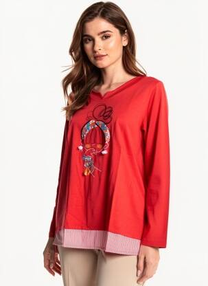 T-shirt manches longues manches longues rouge NOOS NOOS femme