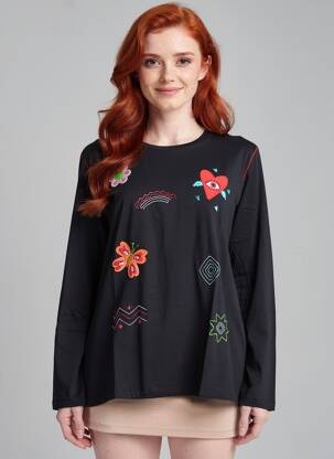 T-shirt manches longues manches longues noir NOOS NOOS femme