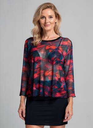Top stretch manches 3/4 rouge SPG WOMAN femme