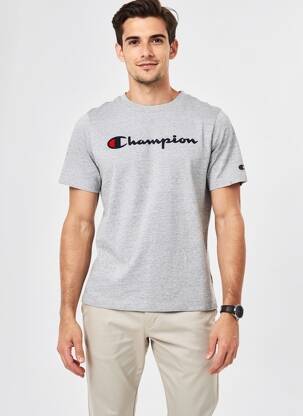 T-shirt tissage chiné manches courtes gris CHAMPION homme
