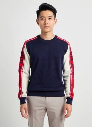 Pull stretch manches longues bleu LOIS homme