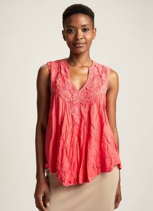 Top coupe fluide sans manche rouge MOLLY BRACKEN femme