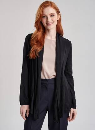 Gilet manches longues col châle noir TIFFOSI femme