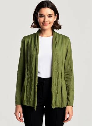 Gilet manches longues col châle vert TIFFOSI femme