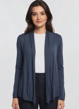 Gilet manches longues col châle bleu TIFFOSI femme