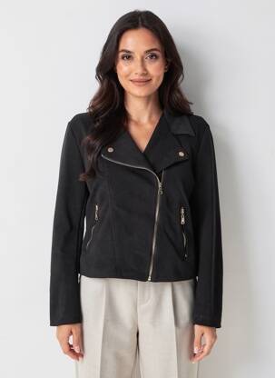 Veste casual tissage suedine noir MOLLY BRACKEN femme